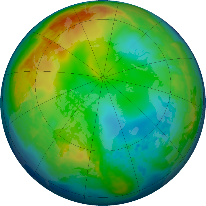 Arctic ozone map for 18 December 2001